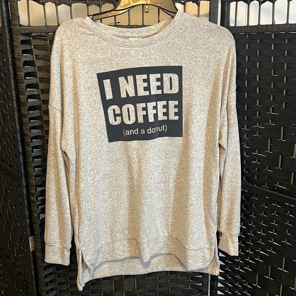 Graphic Gray Sweatshirt or PJ Size Medium
